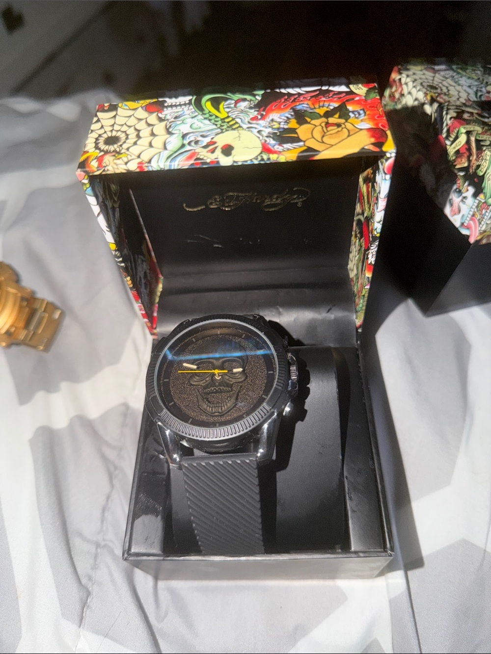 Ed Hardy Black Men's Watch with Silver Case